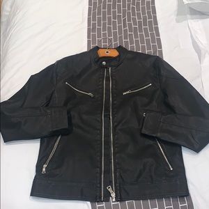 Men Faux Leather Moto Jacket